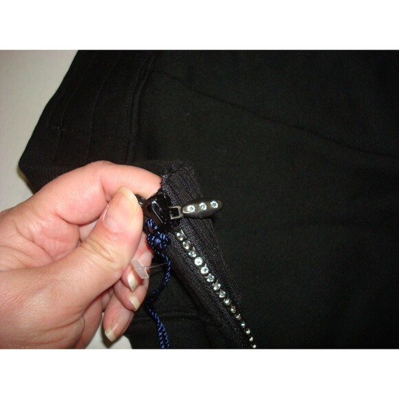 New Womens Designer True Religion Sweat Pants Jogger NWT Logo Black S Crystals - Picture 6 of 6